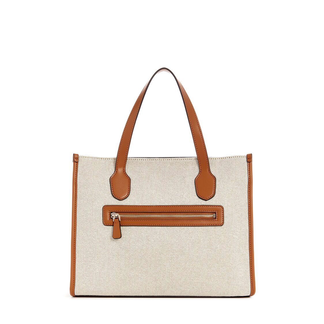 Guess G Status 2 Compartment Tote - Natural/Cognac