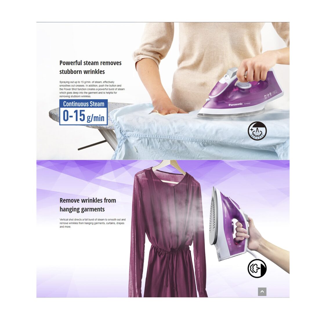 PANASONIC Electric Steam Iron 1550W - Blue (NI-M250TGSH)