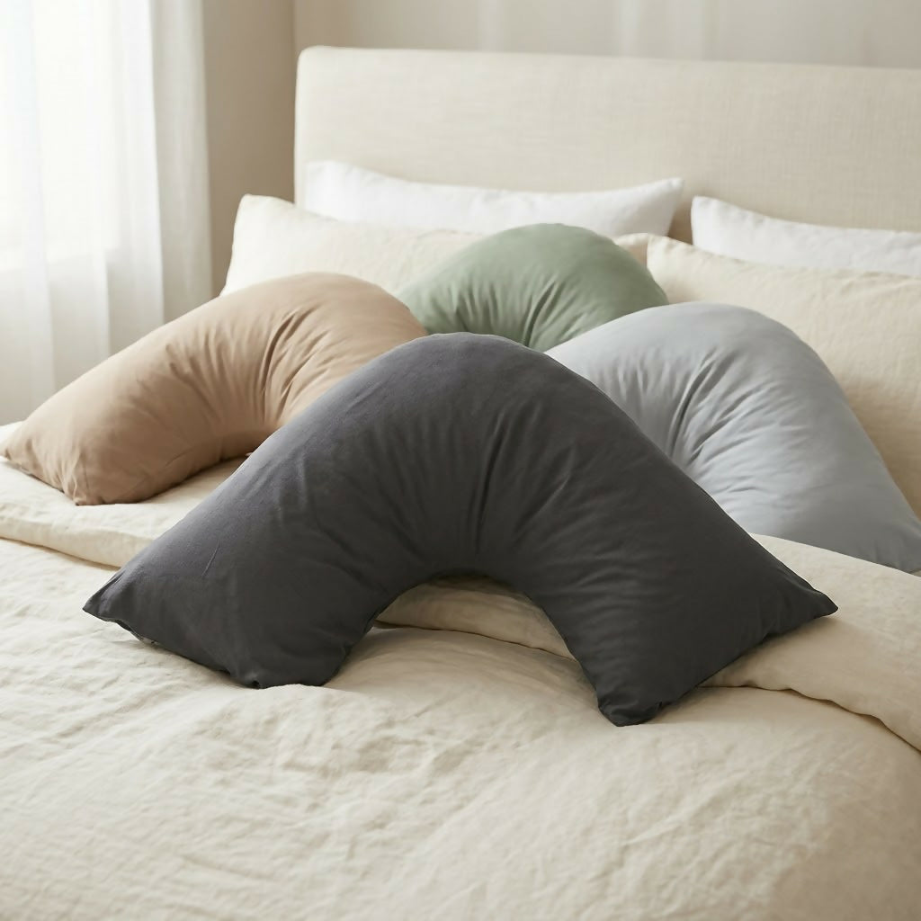 Rapee Cuddle U™ V-Shape Pillow & Microfibre Cover Set – 75 x 75 cm – Charcoal