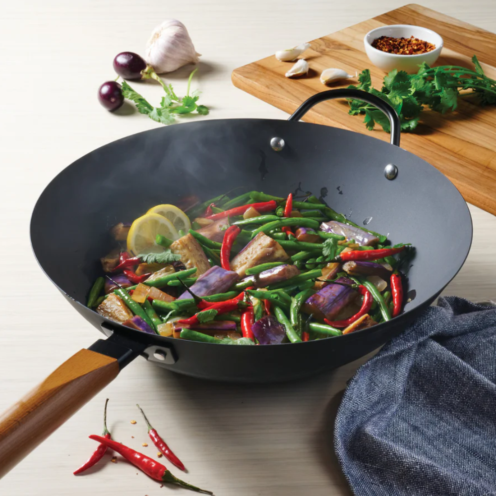 Tramontina 36cm Pre-seasoned Carbon Steel Wok