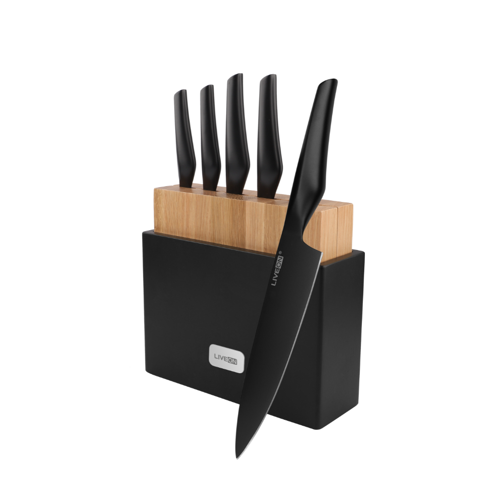 Liveon 5pcs Knife Set W/Knife Block (0089841)