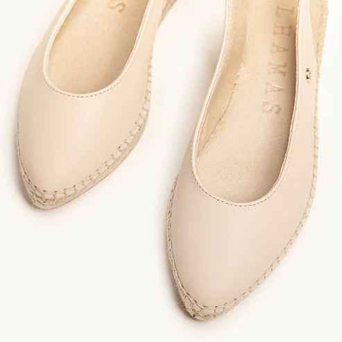 Alhamas Pointy Toe Camellia Slingback Platform Espadrille