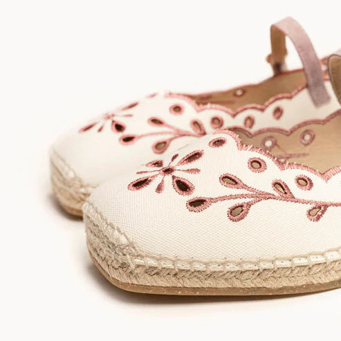 Alhamas Campanilla Plano Lonabordada Maryjane Flat - Pink Granate