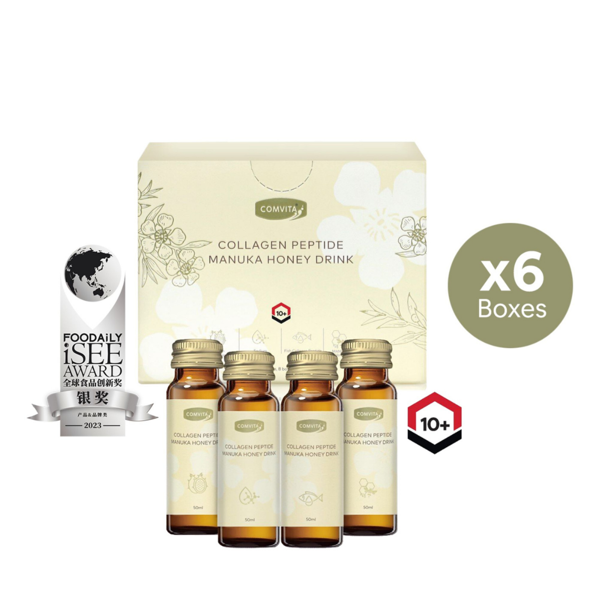 Comvita Collagen Peptide Manuka Honey Drink 8s (6 Boxes)