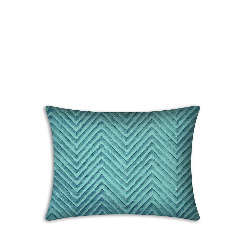 Rapee Pinsonic Oblong Cover | Quilted Velvet - 33 x 45 cm, Aqua
