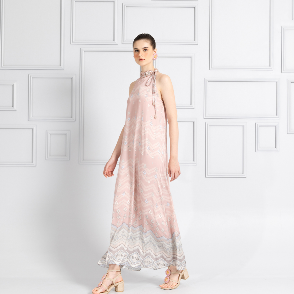 Votum Heritage Danum Satin Halter Dress F