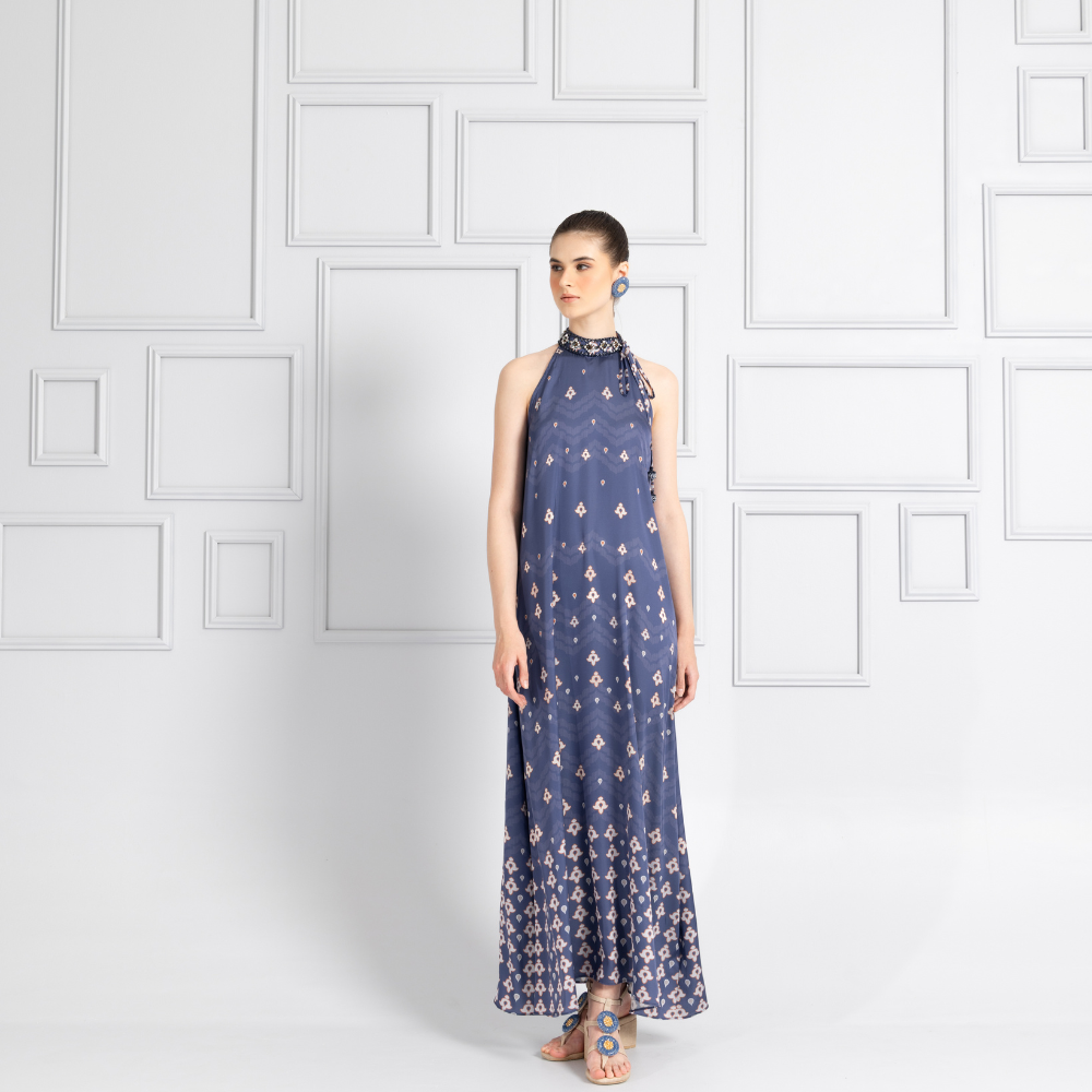 Votum Heritage Danum Satin Halter Dress F