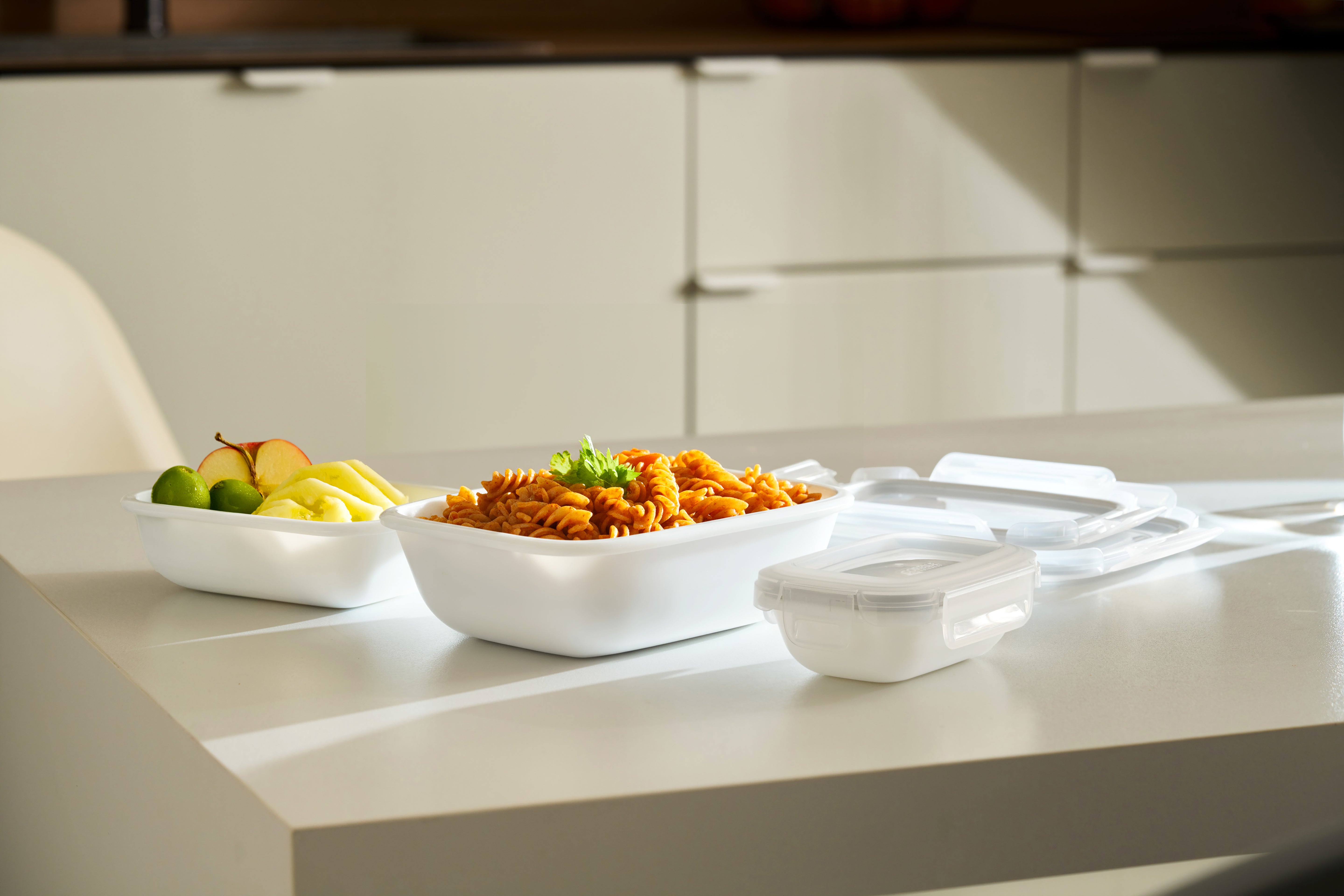 Corelle Coordinates 3pc Milk Glass Storage Set