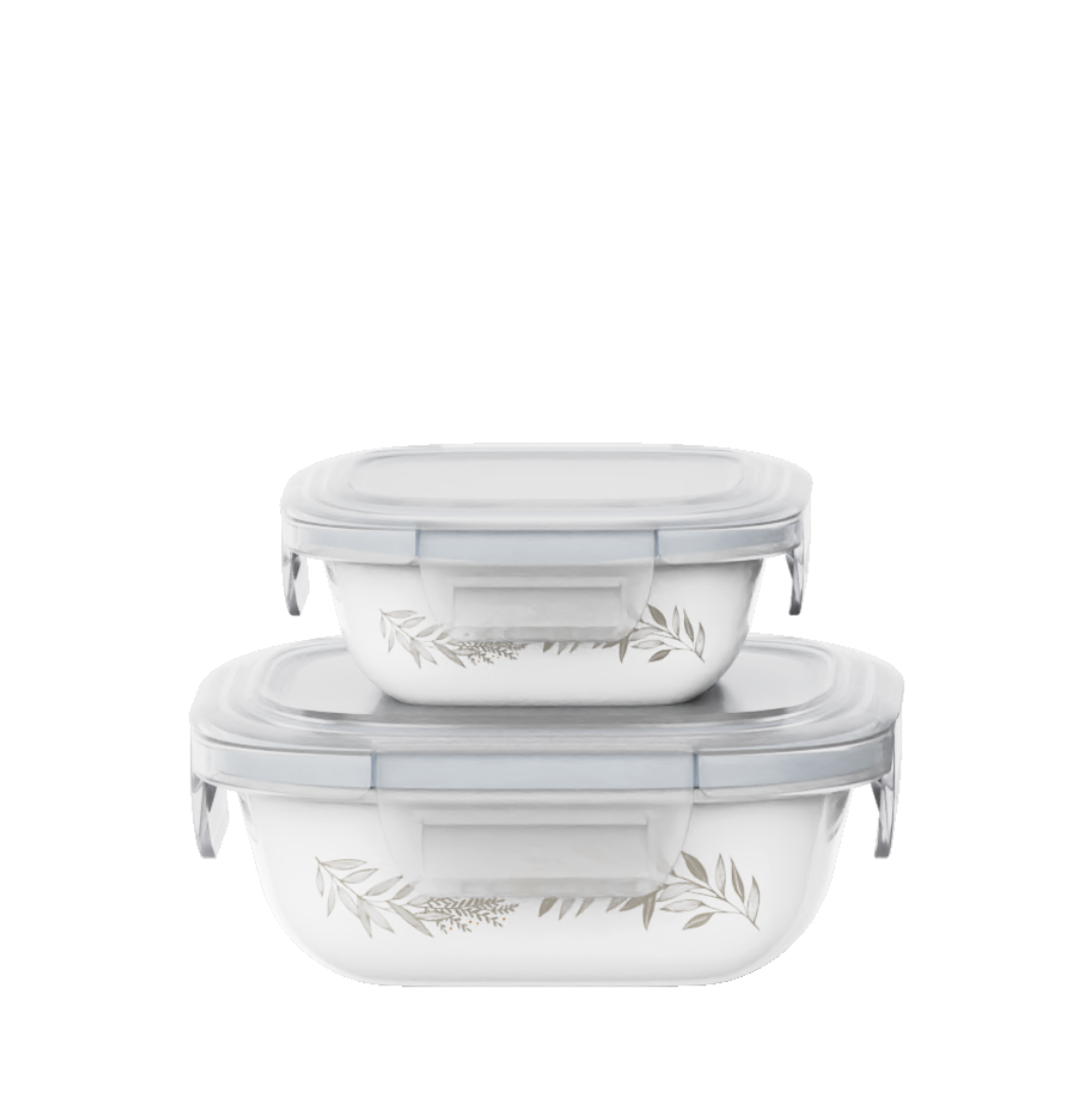 Corelle Coordinates Milkglass Storage Square 2pc Set