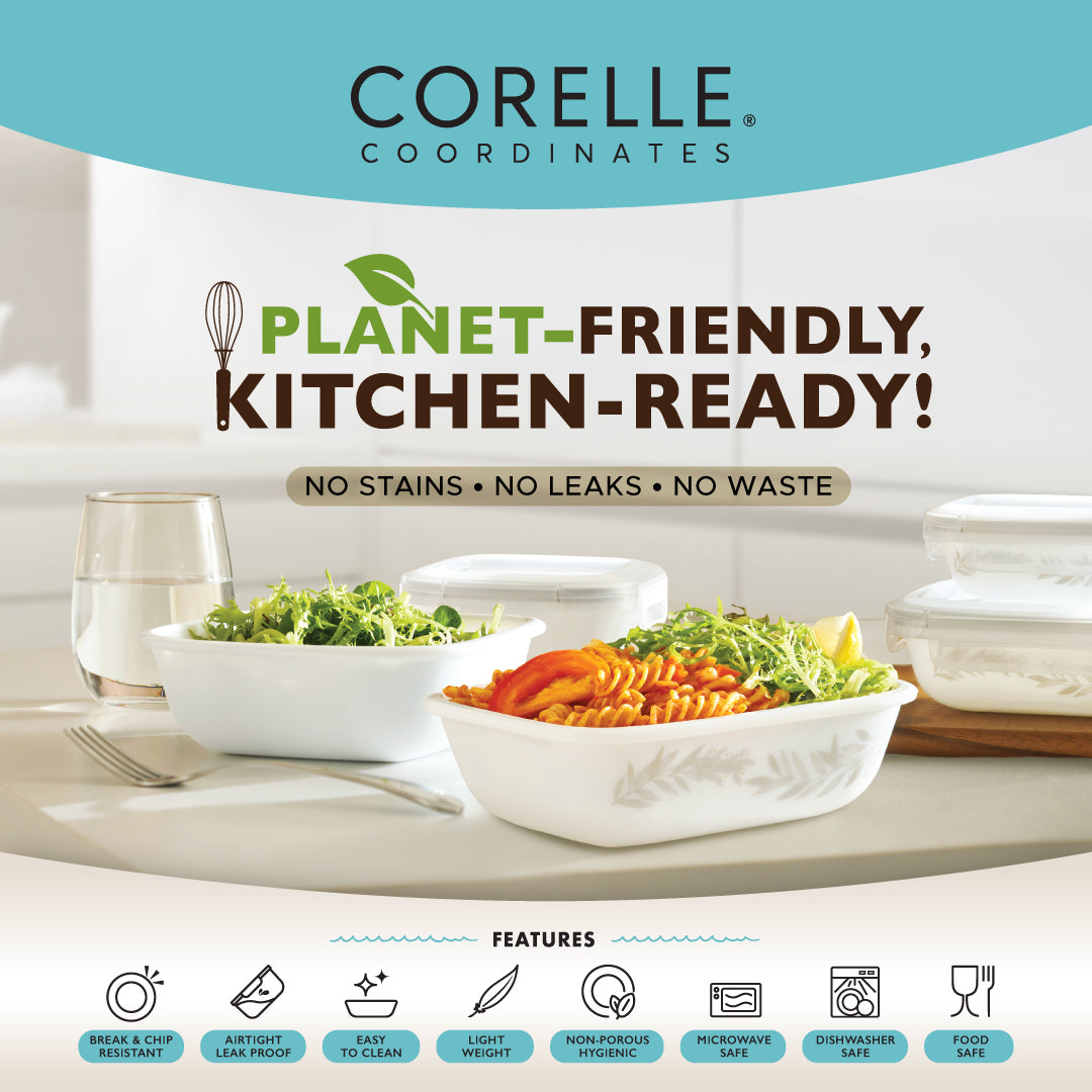 Corelle Coordinates Milkglass Storage Square 2pc Set