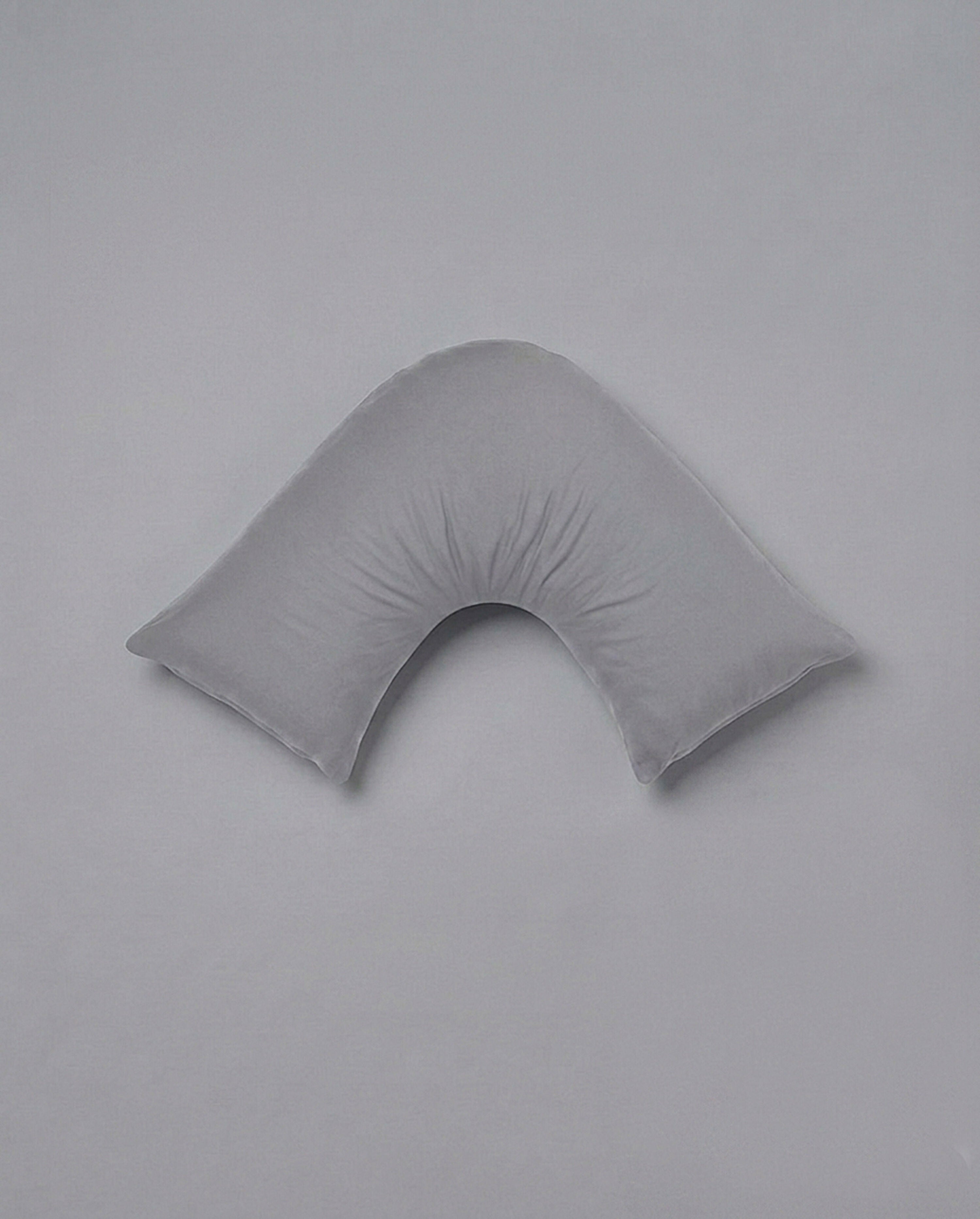 Rapee CUDDLE U™ V-Shape Pillow & Microfibre Cover Set – 75 x 75 cm – Light Grey