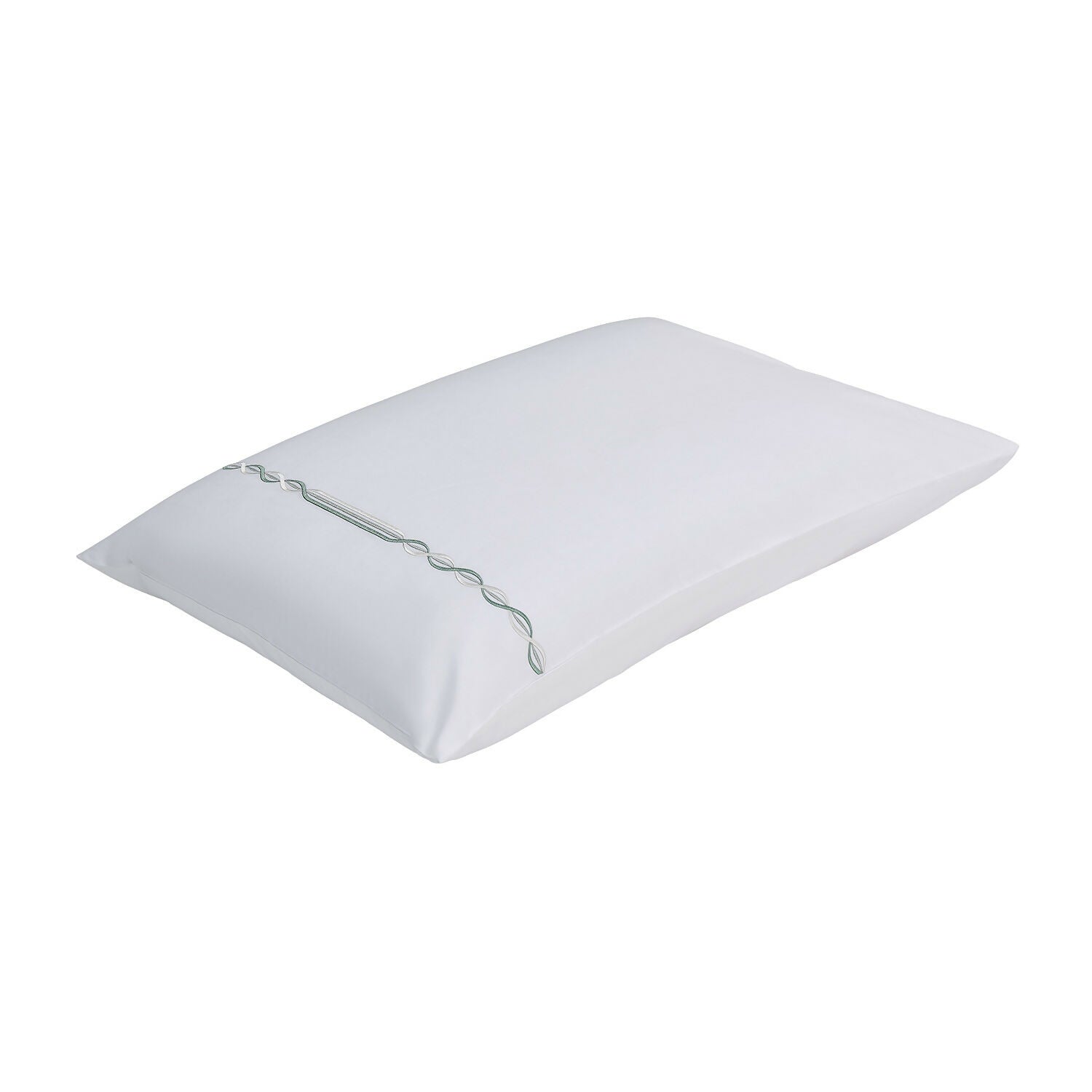 Embroidery Bedset - White with Green Embroidery