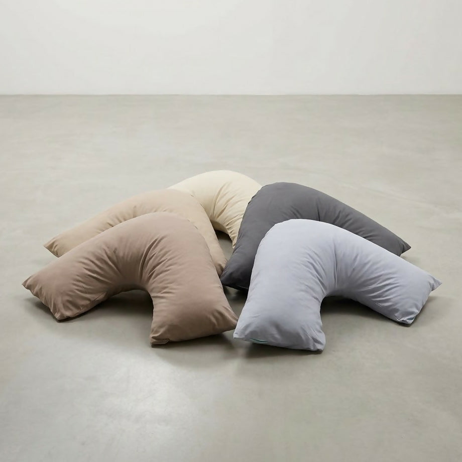 Rapee CUDDLE U™ V-Shape Pillow & Microfibre Cover Set – 75 x 75 cm – Almond