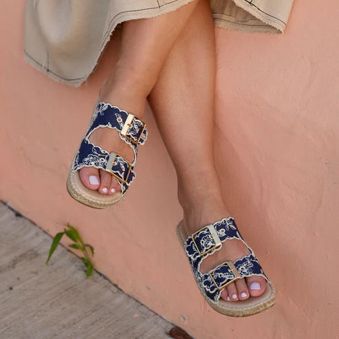 Alhamas Girasol Bio Vaquero Bord Lace Sandal - Darkblue Marino