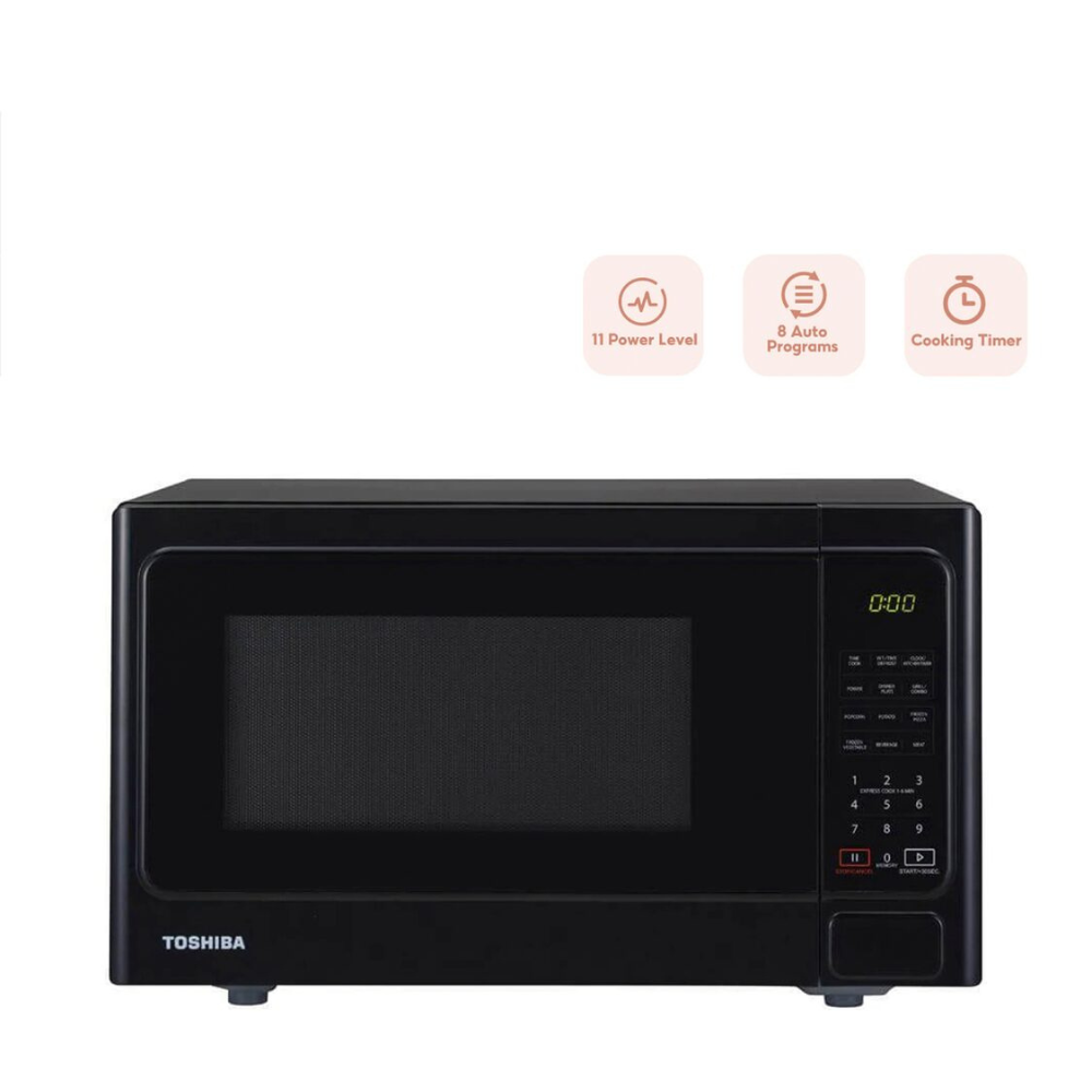 Toshiba 25L 1000W Microwave Oven with Grill Function (MM-EG25P BK)