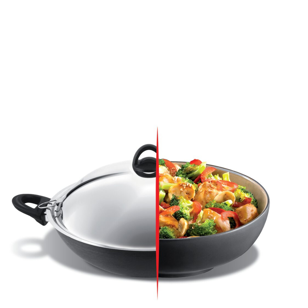 Tefal Novel Hard Anodized Induction Chinese Wok 36cm With Lid (A69698)