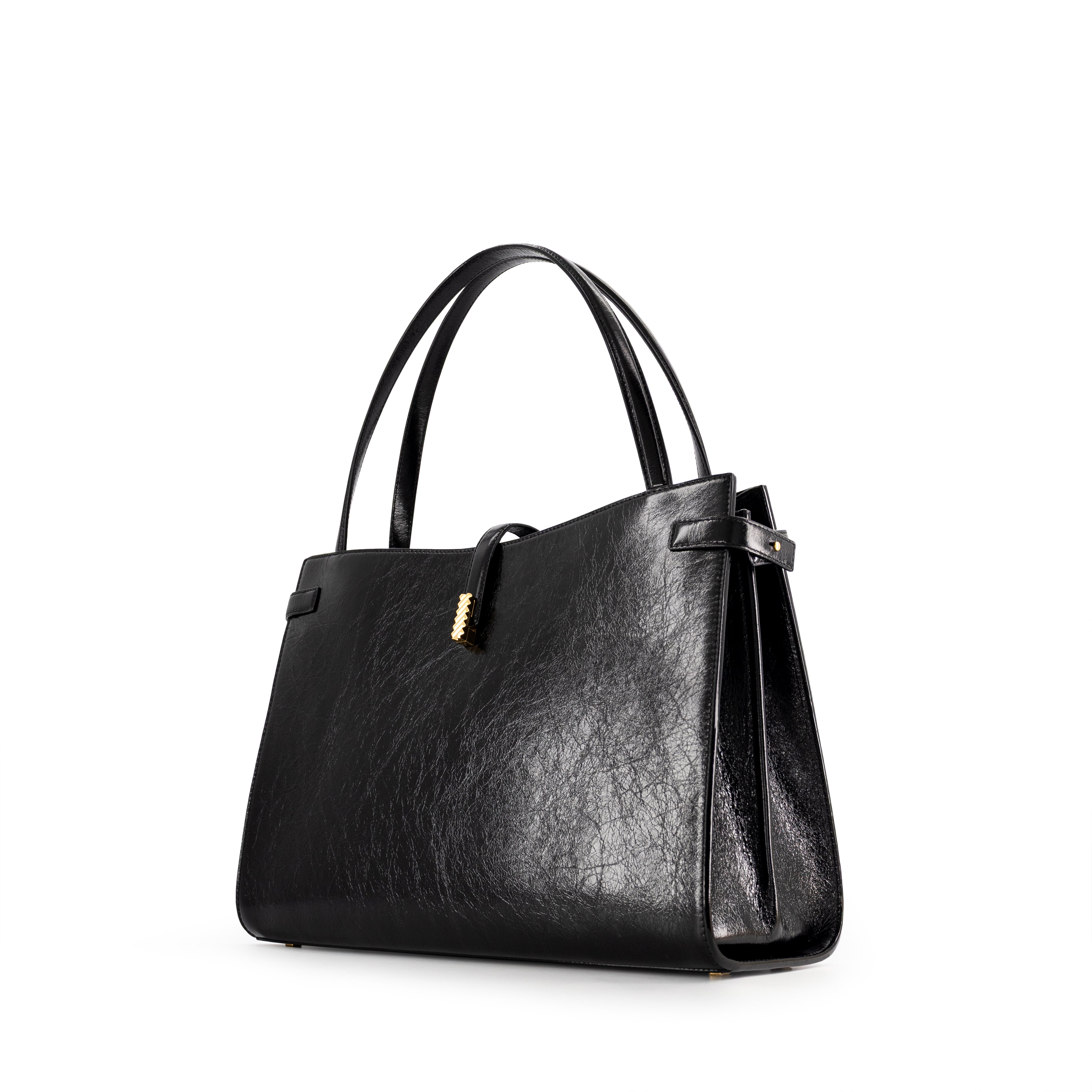 Mlouye Isla Tote Leather Crinkled Black