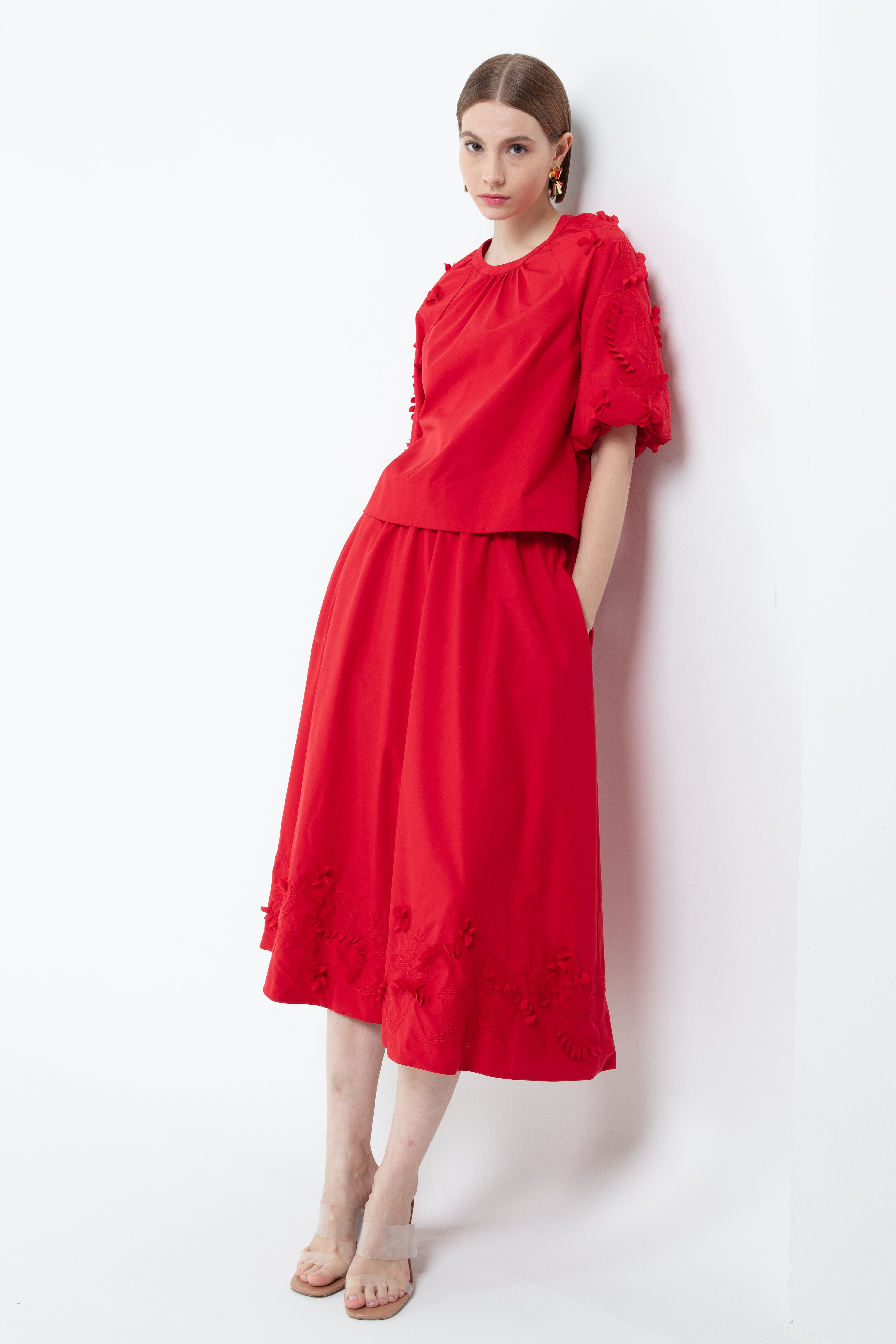 K/Woods Scarlet Blossom Skirt