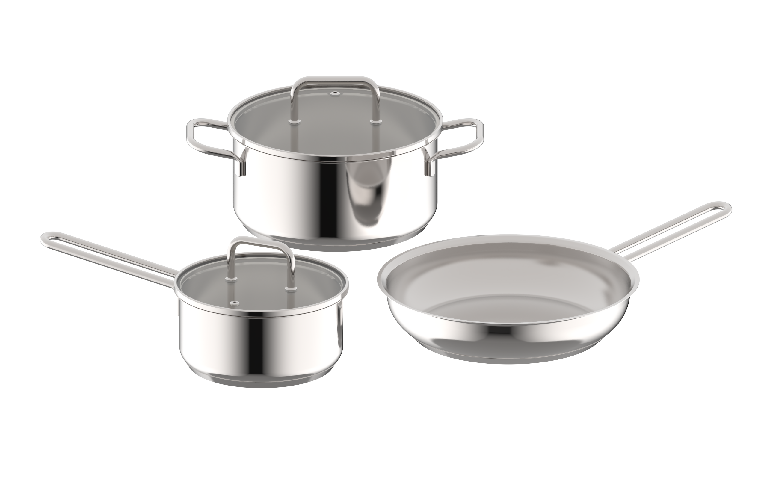 ASD Lumiere 3-pc Stainless Steel Cookware Set (ADTHSS01001)