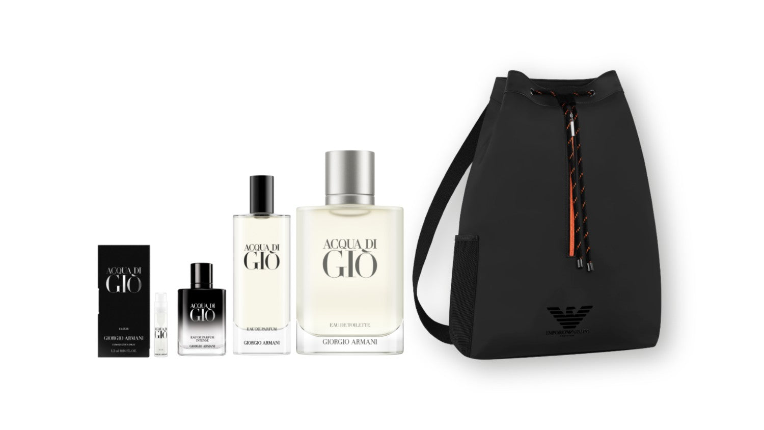 Receive 5-pc gift including full sized perfume with $280 nett spend on Giorgio Armani for HIM Fragrance (Gift with Purchase)