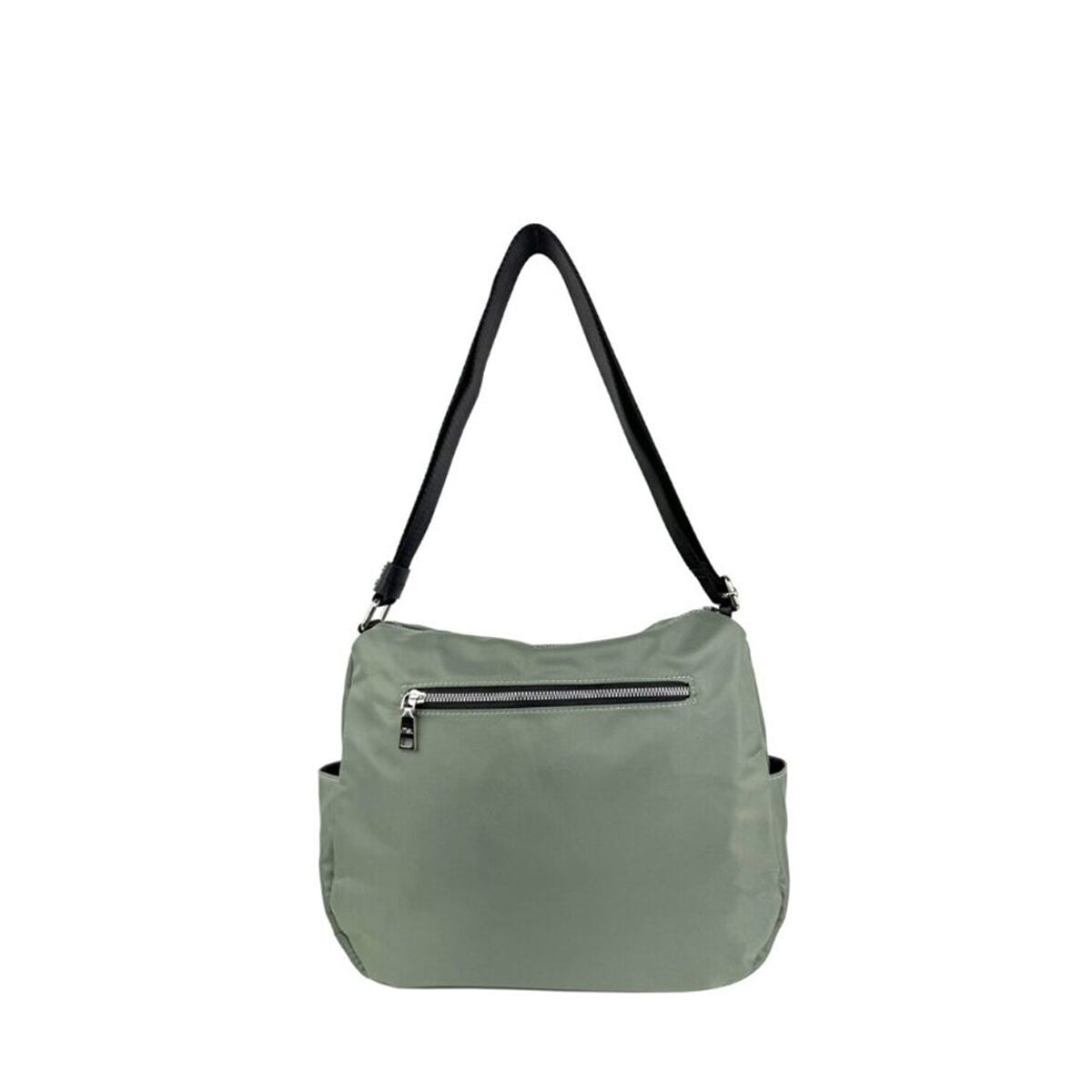 Mel&Co Nylon Shoulder Sling Bag With Twin Zipper Pockets