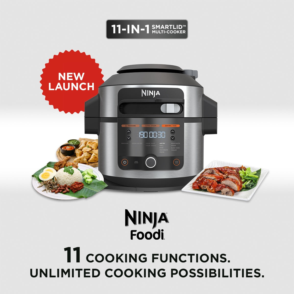 Ninja Foodi 11-in-1 SmartLid Multi-Cooker (OL550)