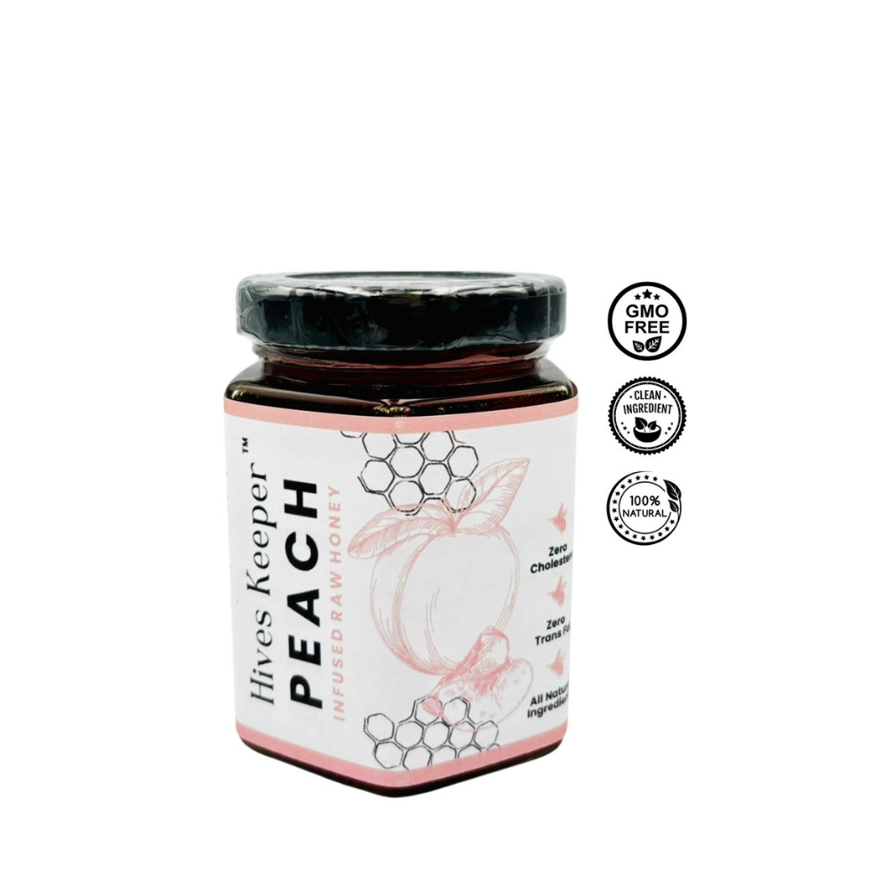 Hives Keeper Premium Peach Infused Raw Honey 250g