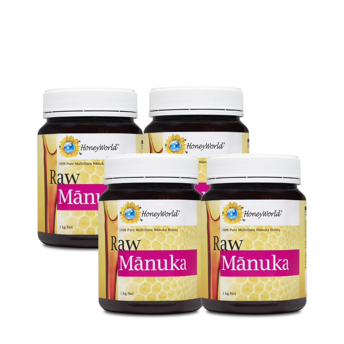 Honeyworld Raw Manuka 1kg (4 Bottles)