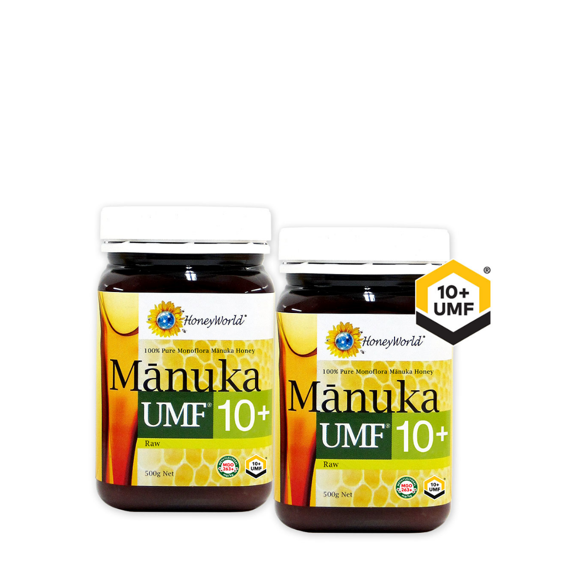 Honeyworld Raw Manuka Honey UMF10+ 500G (2 Bottles)
