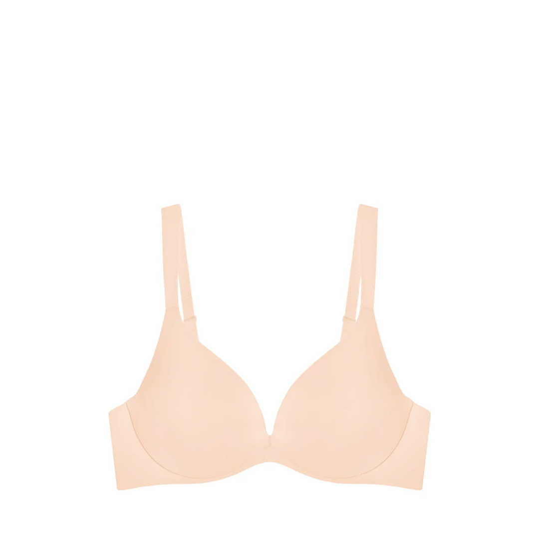Triumph Body Make Up Illusion Smooth Wired Push Up Deep V Bra Nude Beige