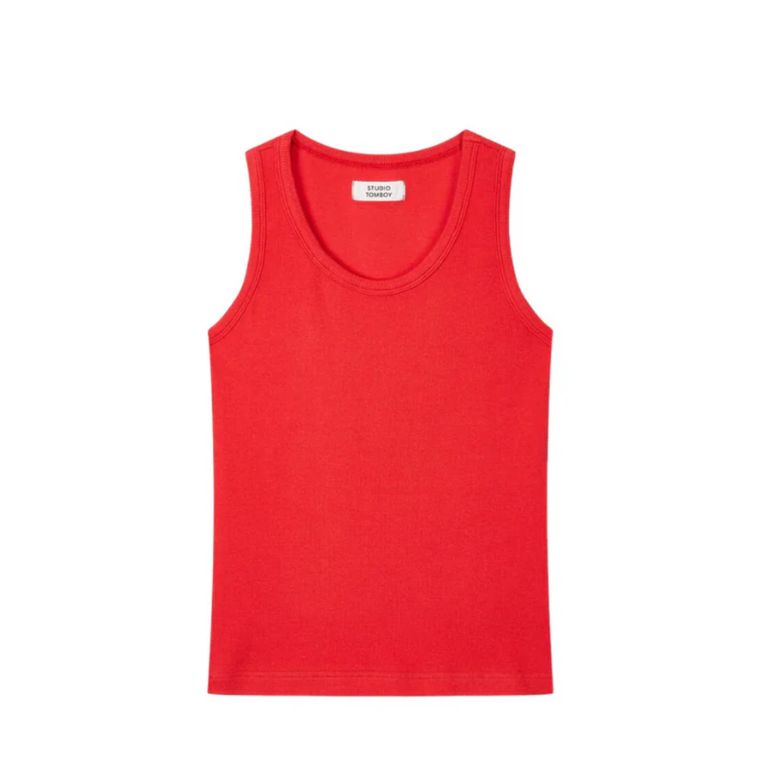 Studio Tomboy U-Neck Logo Embroidery Sleeveless