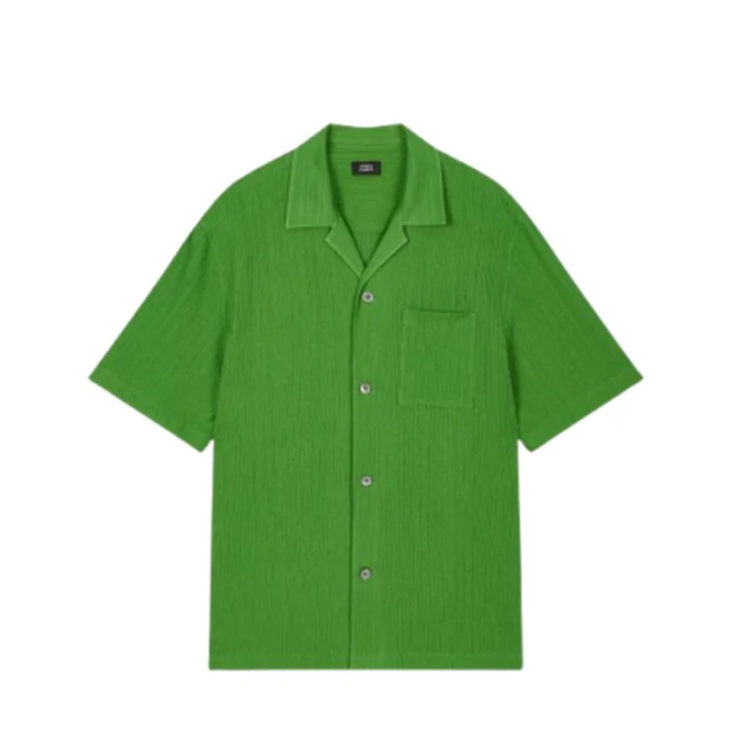 Studio Tomboy Pleated Jersey Pajama Shirt Green