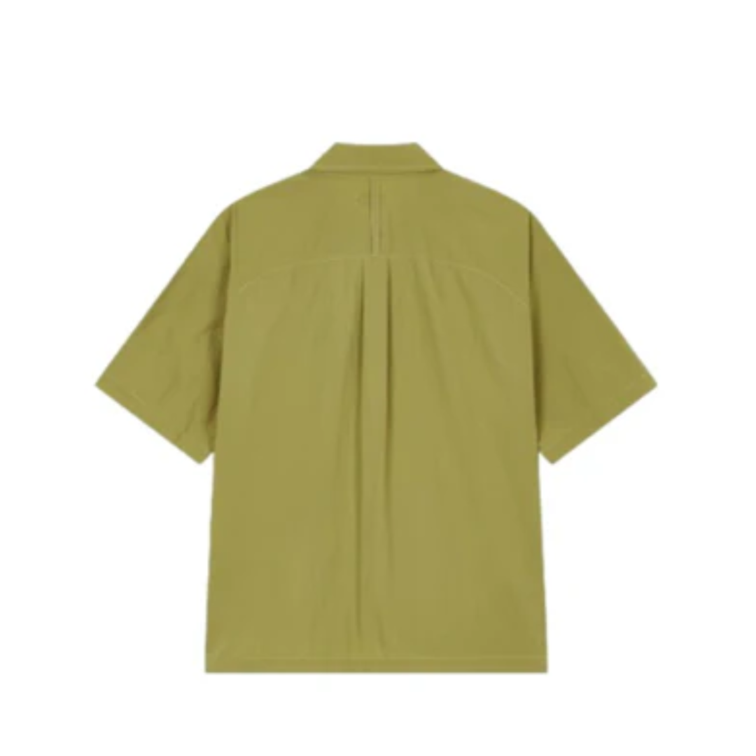 Studio Tomboy Chest Zipper Decoration Raglan Shirt Olive