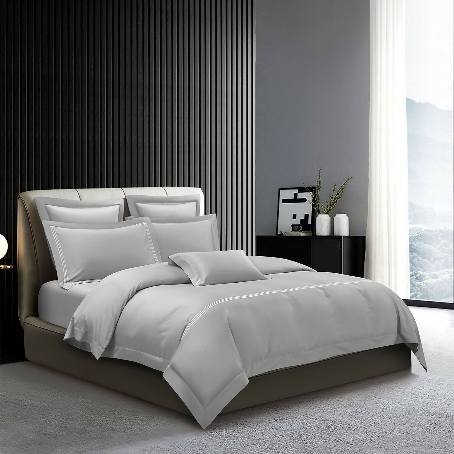 Hotel Suite Deluxe Collection Bedset - Light Silver