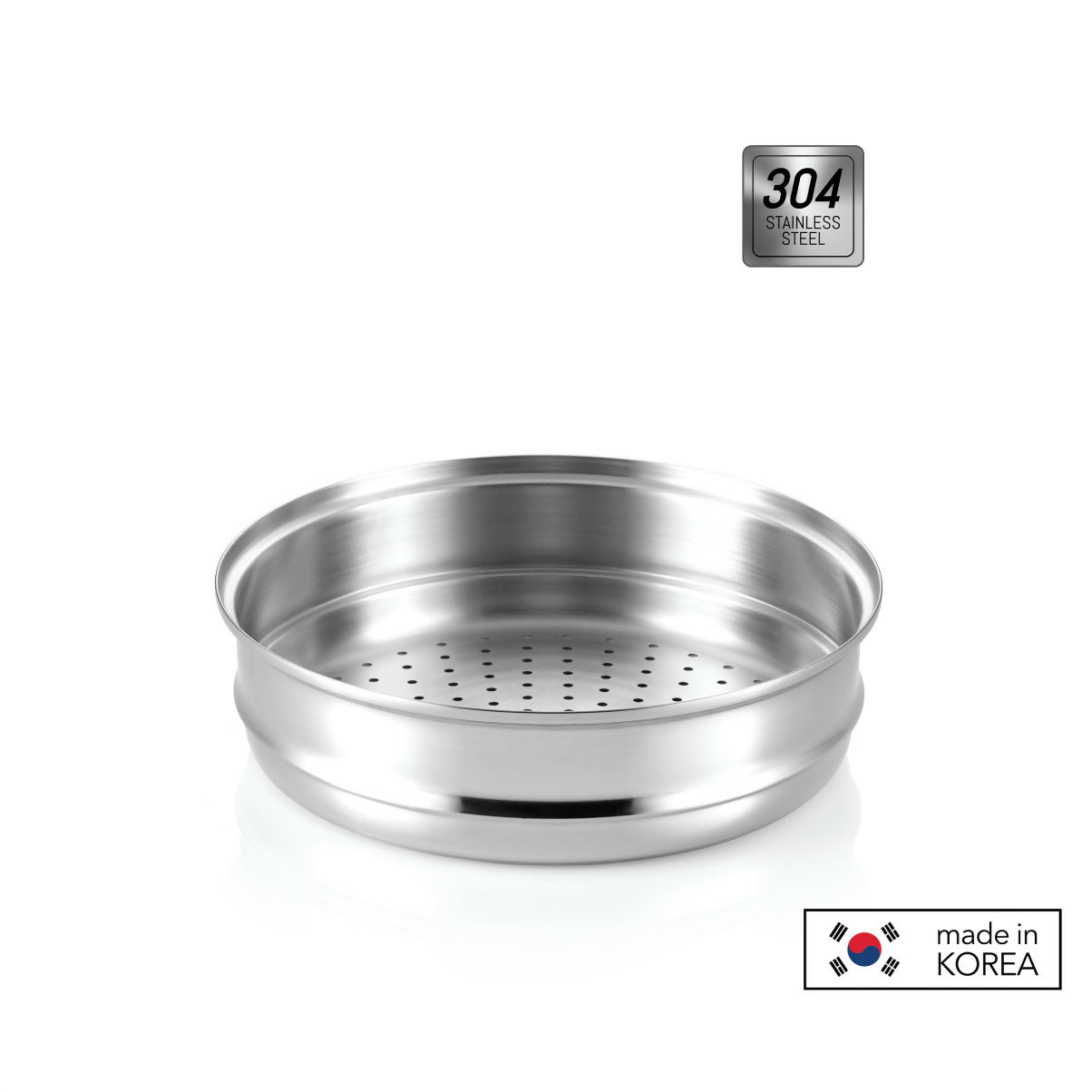 Happycall 24cm Onde IH Die Cast Pot + Diamond Porcelain IH Wokpan + S/Steel Steamer Set (4003-1231 & 4001-0223 & 3800-1002)