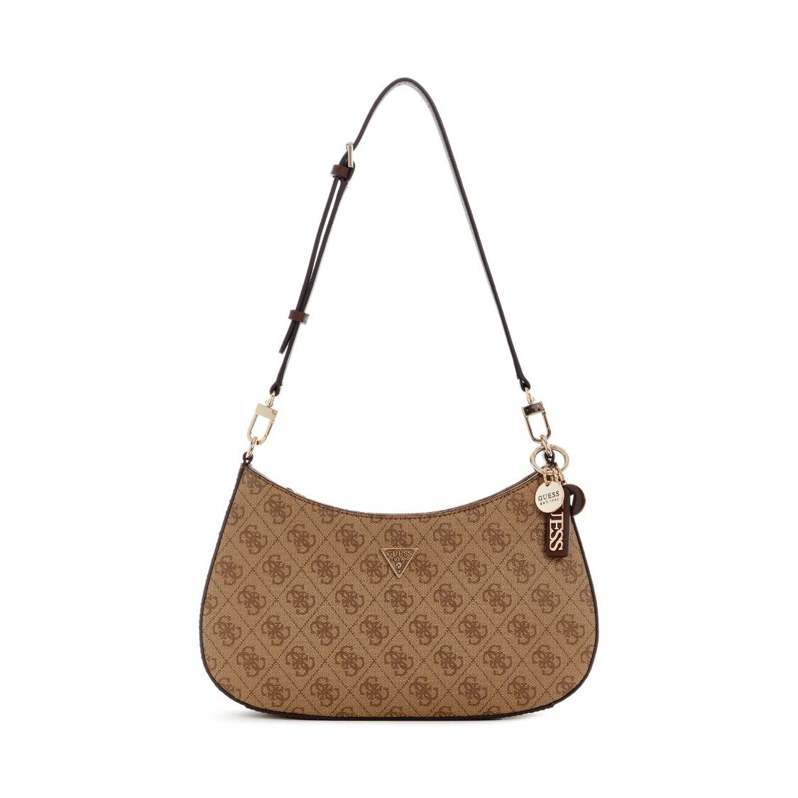Guess Noelle II Top Zip Shoulder Bag - Latte Logo/Brown