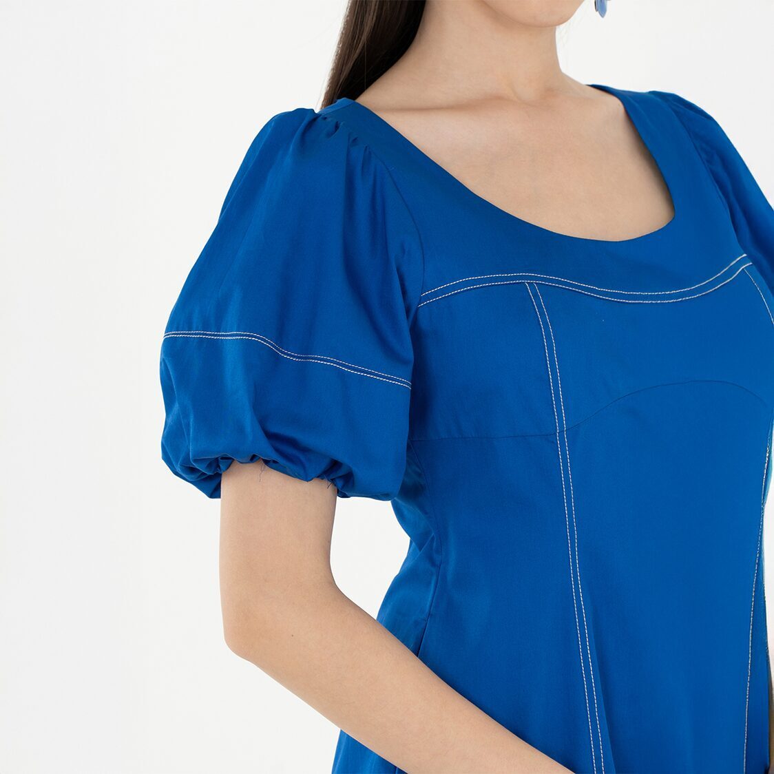 K/Woods Stain Repellent Seam Theory Dress In Blue