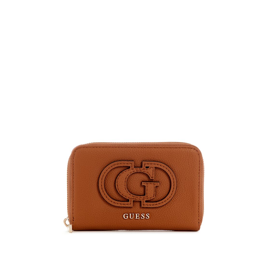 Guess Calebra Slg Medium Zip Around,Cognac