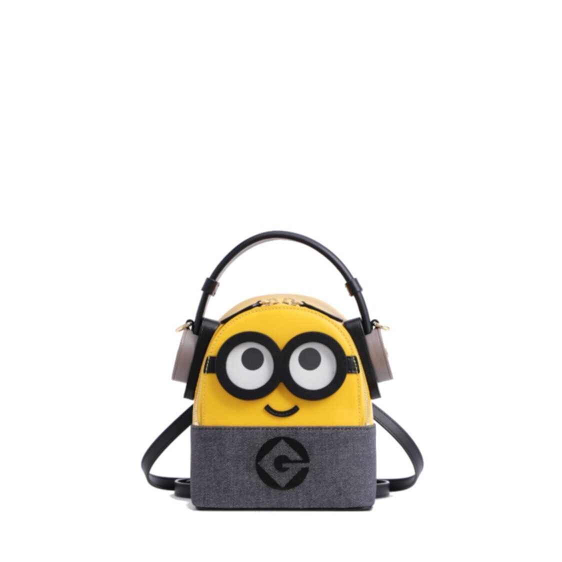 Fion Minions Denim with Leather Backpack - Earphone FAAFALS004YLWBLEZZ
