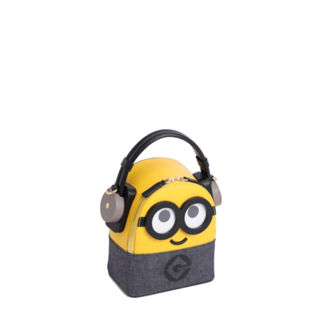 Fion Minions Denim with Leather Backpack - Earphone FAAFALS004YLWBLEZZ