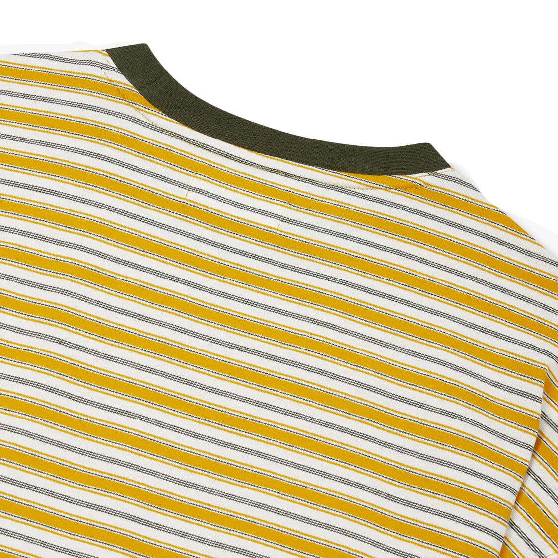 Studio Tomboy Stripe Pocket Short Sleeve T-Shirt Mustard