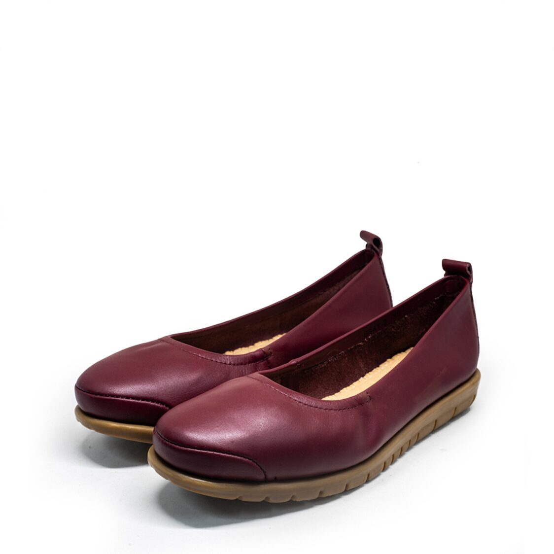 Barani 8841-2 Leather Pumps/Ballet Flats (Red)