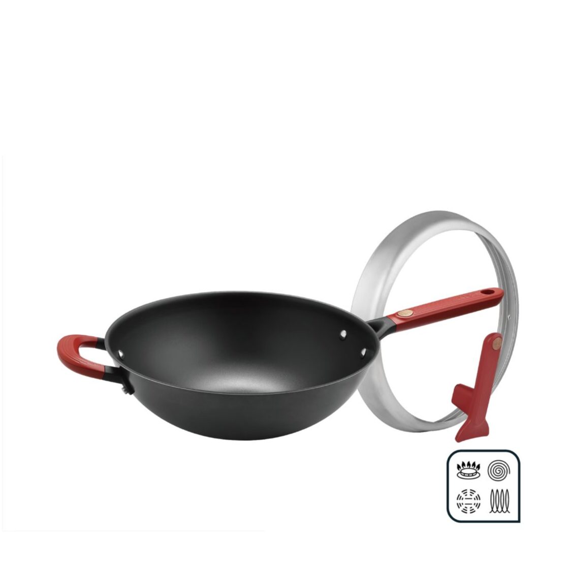 ASD Ti-Fusion 32cm Nitrided Iron Skillet Wok (CF32T2Q)
