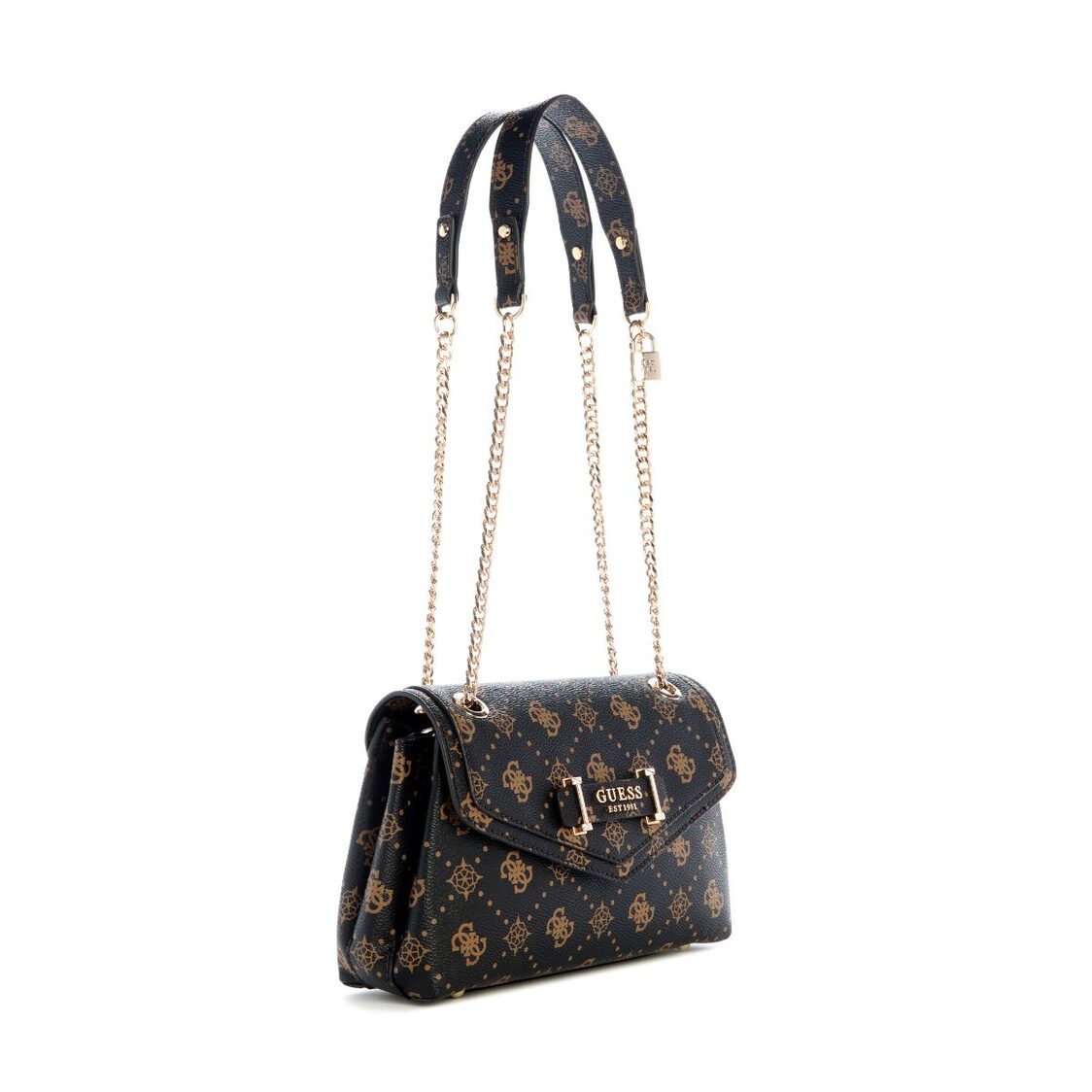 Guess Silia Convertible Crossbody Flap - Espresso Logo