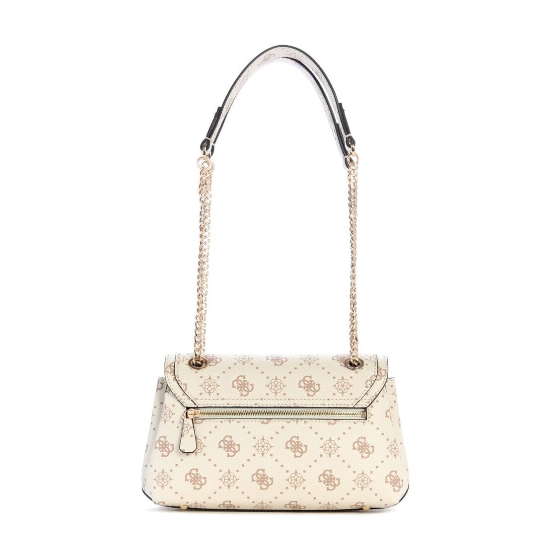 Guess Silia Convertible Crossbody Flap - Vanilla Logo
