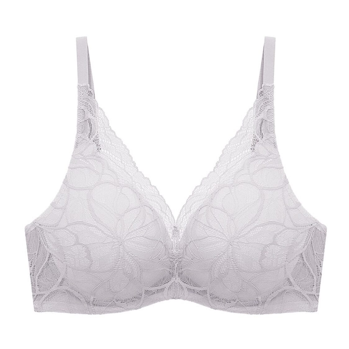 Triumph Body Make Up Illusion Lace Wired Push Up Deep V Bra Feather