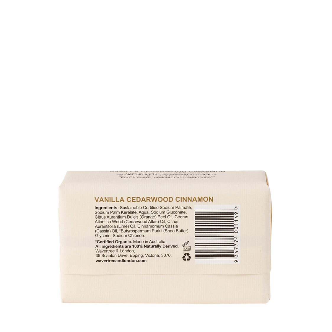 Wavertree & London Vanilla Cedarwood Soap Bar 200g