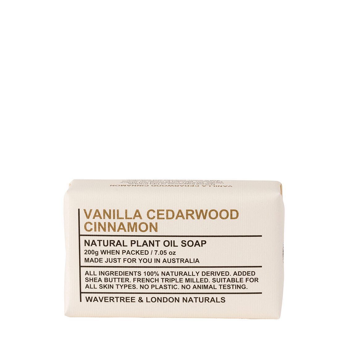 Wavertree & London Vanilla Cedarwood Soap Bar 200g