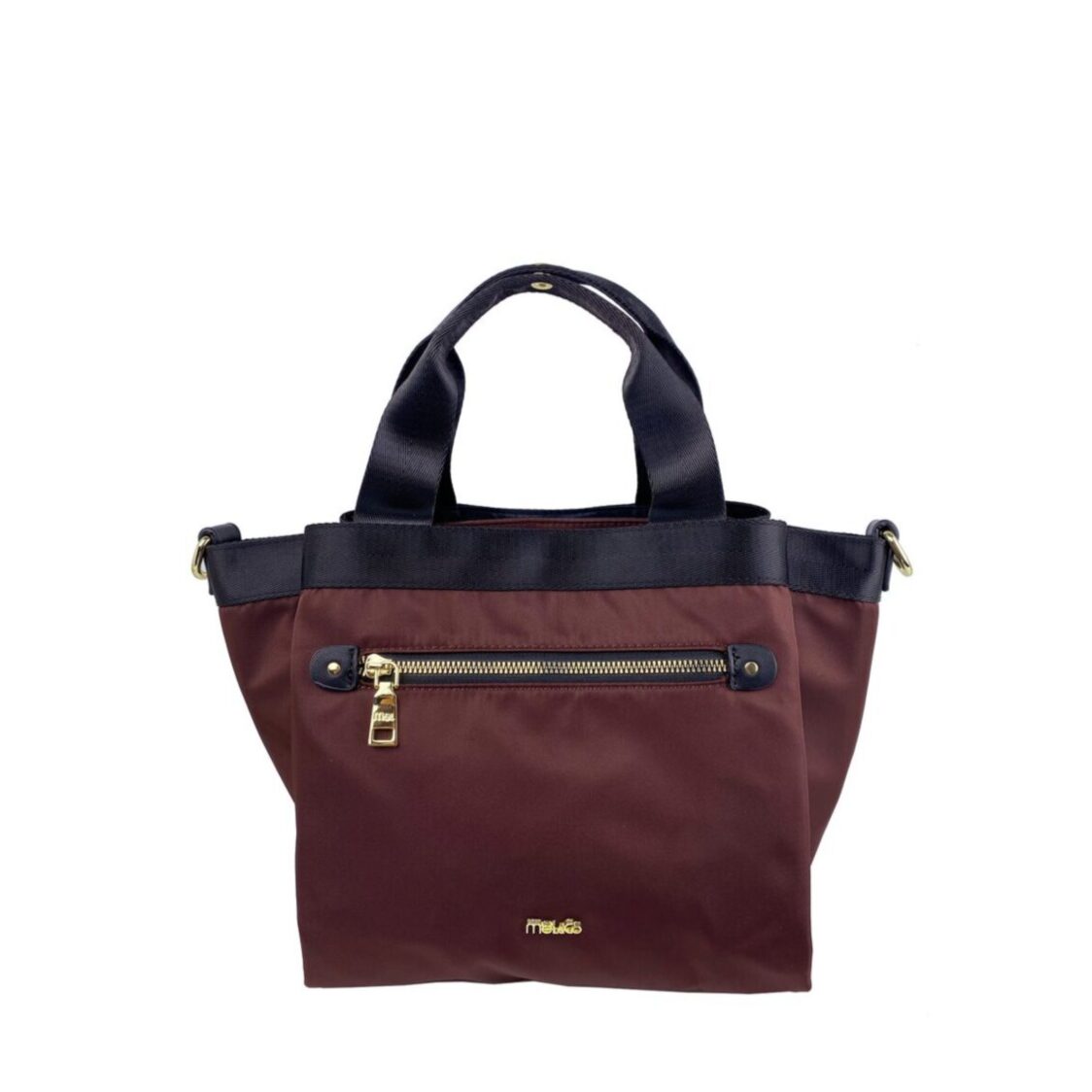 Mel&Co Nylon Satchel Top Handle With Font Zip Pocket