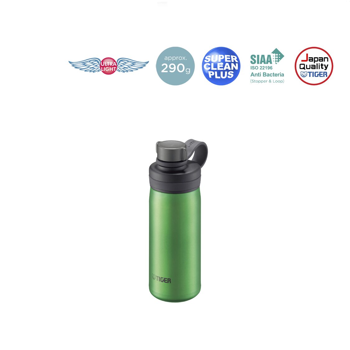 TIGER Anti-Bacterial Double Stainless Steel Carbonated Bottle - Emerald (MTA-T080 GE)